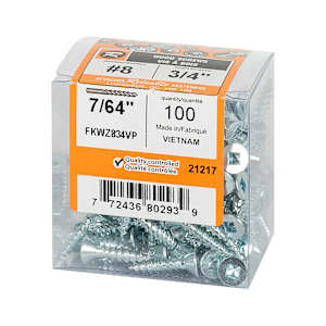 Flat Head Wood Screws 3/4 in. n° 8 (100-Pack)