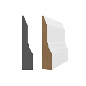 Chambranle pyramidal en fibre de bois 3/4 po x 3 1/2 po x 8 pi