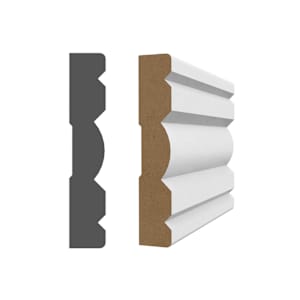 Chambranle colonial en fibre de bois 5/8 po x 3 1/8 po x 7 pi