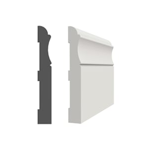 Colonial PVC Baseboard - 3/8 in. x 3 in. x 8 ft