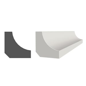 PVC Cove  11/16 in. x 11/16 in. x 8 ft