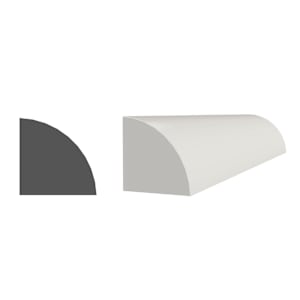 PVC Quarter Round Moulding   11/16 in. x 11/16 in. x 8 ft