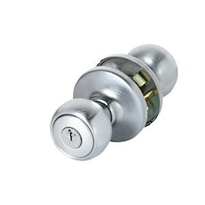 Fairfax Keyed Entry Door Knob Satin Chrome