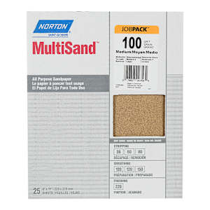 Papiers sablés d'oxyde d'aluminium 9 po x 11 po grain 100 Pqt/25