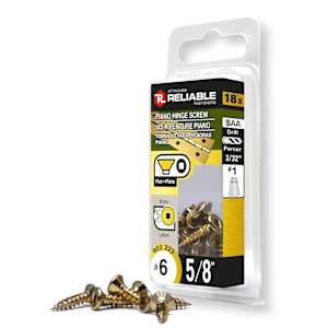 Flat Head Piano Hinges Screws 5/8 in. n° 6 Brass Pkg/18