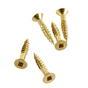 Brass Flat Head Wood Screws 1 in. n° 10 Pkg/5
