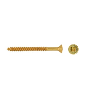 Brass Flat Head Wood Screws 1 in. n° 10 Pkg/5