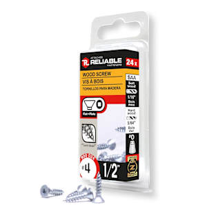 Vis à bois 1/2 po n° 4 T.P. Pqt/24