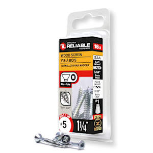 Flat Head Wood Screws 1 1/4 in. n° 5 Pkg/16