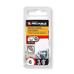 Flat Head Wood Screws 3/8 in. n° 6 Pkg/24