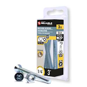 Boulons mécaniques T.P. 1/4-20 x 3 po Pqt/3