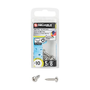 Stainless Steel Metal Screws 5/8 in. n° 10 Pkg/7
