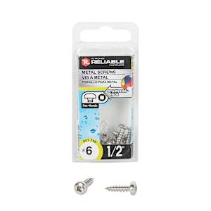 Vis à métal inox 1/2 po n° 6 T.R. Pqt/12