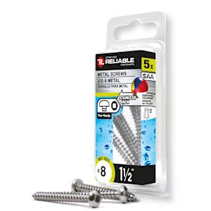 Vis à métal inox 1 1/2 po n° 8 T.R. Pqt/5