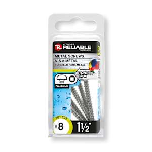 Vis à métal inox 1 1/2 po n° 8 T.R. Pqt/5