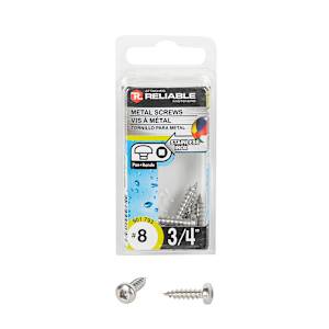 Stainless Steel Metal Screws 3/4 in. n° 8 Pkg/7