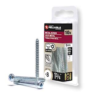 Vis à métal 1 3/4 po n° 8 T.R. Pqt/10