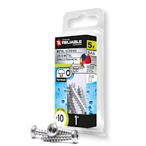 Stainless Steel Metal Screws 1 in. n° 10 Pkg/5