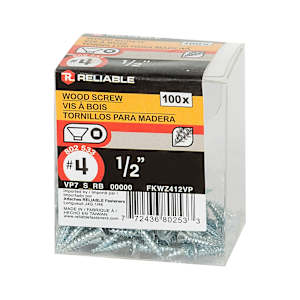 Flat Head Wood Screws 1/2 in. n° 4 (100-Pack)