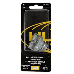 HUBBEL Double Outlet Box Connector 3/8 in