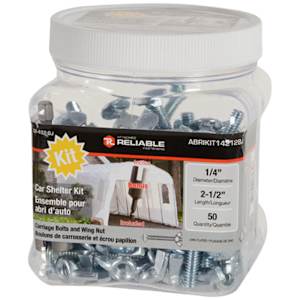 Carriage Bolts & Nuts for Car Shelter 1/4 in. x 2 1/2 in. Pkg/50