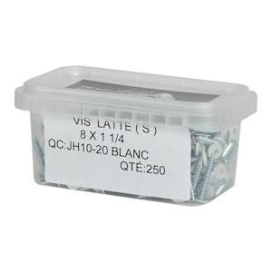 Vis pour fibrociment 1 1/4 po n° 8 T.P. blanche Pqt/250