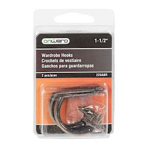 Set of 2 Single Clothe Hook 1 3/4 in.