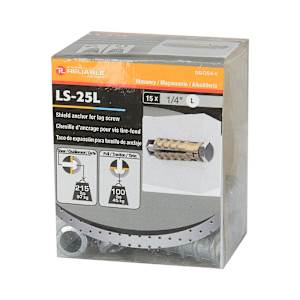 Chevilles d'ancrage pour boulon tire-fond 1/4L Pqt/15