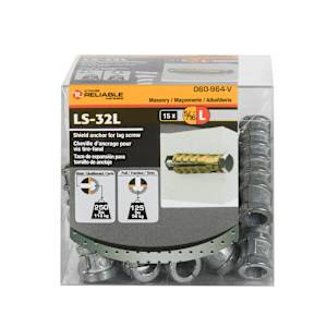 Chevilles d'ancrage pour boulon tire-fond 5/16L Pqt/15