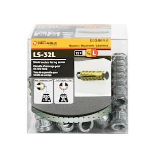Chevilles d'ancrage pour boulon tire-fond 3/8L Pqt/12