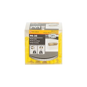 Chevilles de plastique n° 6, 3/16 po Pqt/150