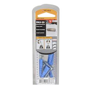 Chevilles de plastique n° 8, 1/4 po Pqt/8