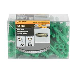 Plastic Anchors n° 12, 5/16 in. Pkg/100