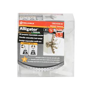 Chevilles d'ancrage Alligator 1/4 po Pqt/30