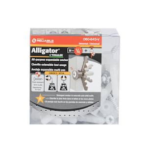 Chevilles d'ancrage Alligator 1/4 po Pqt/30