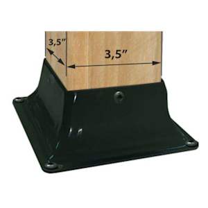 PYLEX Post Base 4 in. x 4 in. Black