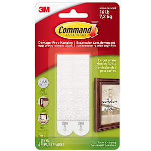 Bandes adhésives pour cadres et tableaux 3 3/4 po Pqt/4 3M