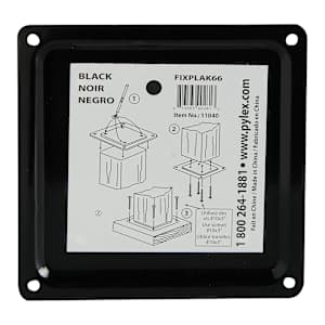 PYLEX Patio Anchor Plate Black 6 in. x 6 in.