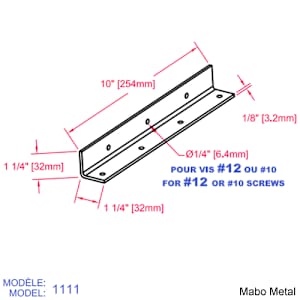 Beam Steel Angle Brace (n° 1114) 10 in. x 1 3/8 in. x 1 3/8 in. x 1/8 in.