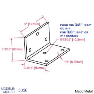Beam Steel Angle Brace (n° 3356) 5 in. x 3 3/16 in. x 3 3/16 in. x 1/4 in.
