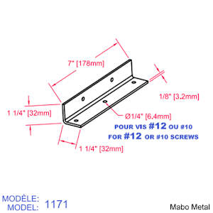 Beam Steel Angle Brace (n° 1171) 7 in. x 1 1/4 in. x 1 1/4 in. x 1/8 in.