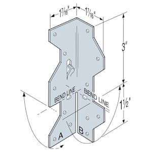 Ancrage de charpente universel 1 7/16 po x 4 1/2 po