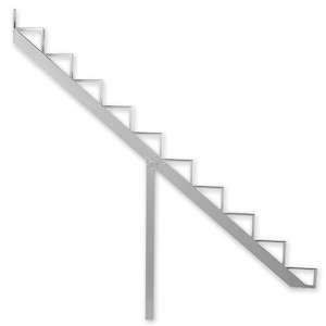 Limon d'escalier en aluminium blanc 10 marches PYLEX