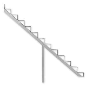 Limon d'escalier en aluminium blanc 12 marches PYLEX