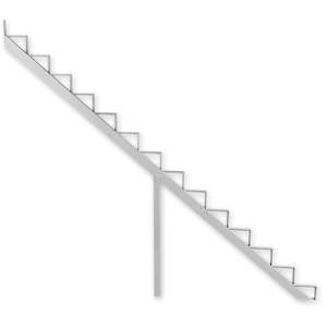 Limon d'escalier en aluminium blanc 14 marches PYLEX
