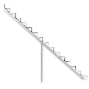 Limon d'escalier en aluminium blanc 15 marches PYLEX