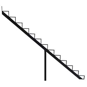 Limon d'escalier en aluminium noir 13 marches PYLEX