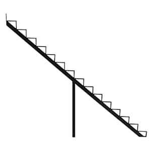 Limon d'escalier en aluminium noir 15 marches PYLEX