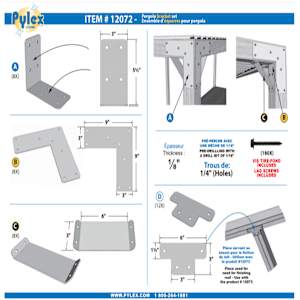 Équerres pour pergola Ens/4 PYLEX