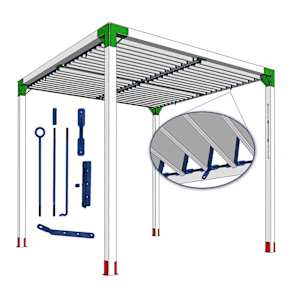 Quincaillerie de volets articulés pour pergola PYLEX